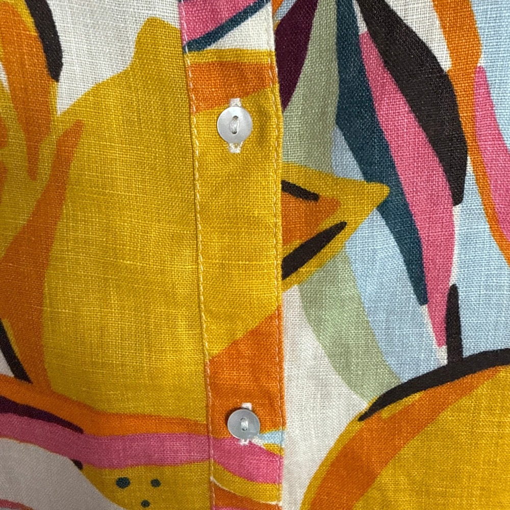 C&C California Womens L Linen Sleeveless Tank Top Beach Bright Boho Summer - Picture 4 of 15